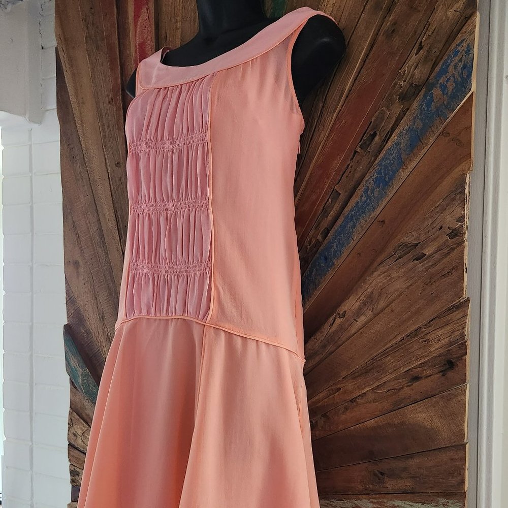 Sundance Boho Shirred Front Drop Waist Orange Gra… - image 2